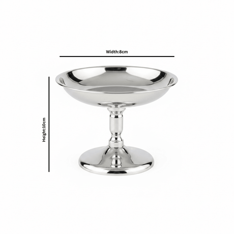 Silver Stainless Steel Pudding Cup with Pedestal Stand - 10×8 cm - Al Kabayel Discount CentreSilver Stainless Steel Pudding Cup with Pedestal Stand - 10×8 cmBowlsAKDCAl Kabayel Discount Centre