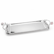 Silver Stainless Steel Rectangle Cake & Serving Tray with Ornate Floral Handles & Rose Quartz Accent – 35×12cm / 45×12cm - Al Kabayel Discount CentreSilver Stainless Steel Rectangle Cake & Serving Tray with Ornate Floral Handles & Rose Quartz Accent – 35×12cm / 45×12cmServing TraysAKDCAl Kabayel Discount Centre