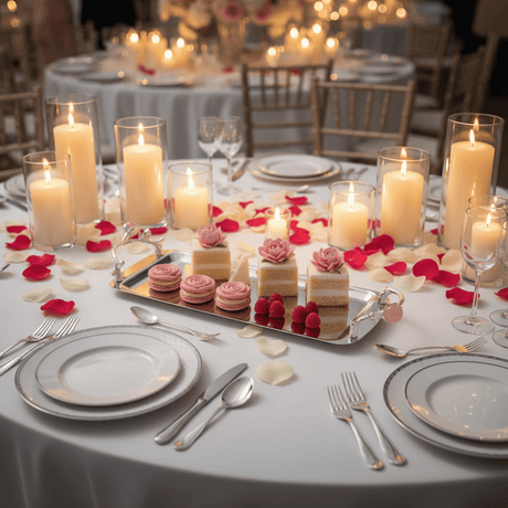 Silver Stainless Steel Rectangle Cake & Serving Tray with Ornate Floral Handles & Rose Quartz Accent – 35×12cm / 45×12cm - Al Kabayel Discount CentreSilver Stainless Steel Rectangle Cake & Serving Tray with Ornate Floral Handles & Rose Quartz Accent – 35×12cm / 45×12cmServing TraysAKDCAl Kabayel Discount Centre