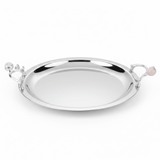 Silver Stainless Steel Round Cake Tray with Ornate Decorative Handles – 28cm - Al Kabayel Discount CentreSilver Stainless Steel Round Cake Tray with Ornate Decorative Handles – 28cmServing TraysAKDCAl Kabayel Discount Centre