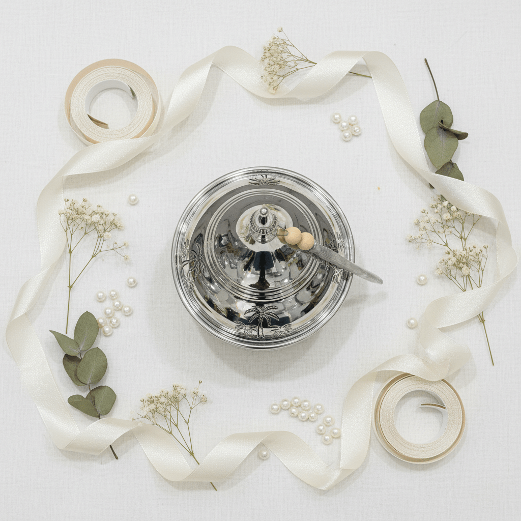 Silver Stainless Steel Tajine with Palm Tree Design — 19cm - Al Kabayel Discount CentreSilver Stainless Steel Tajine with Palm Tree Design — 19cmServing TraysAKDCAl Kabayel Discount Centre