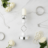 Silver & White Metal Decorative Candle Holder for Living Room Decoration – 19cm - Al Kabayel Discount CentreSilver & White Metal Decorative Candle Holder for Living Room Decoration – 19cmHome Décor AccentsAKDCAl Kabayel Discount Centre