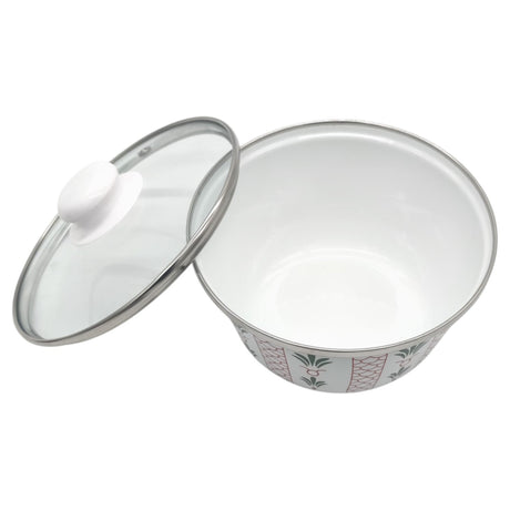 Simba Enamel Bowl With Glass Lid Mixing Bowl and Storage Pot for Kitchen Supply - 18CM - Al Kabayel Discount CentreSimba Enamel Bowl With Glass Lid Mixing Bowl and Storage Pot for Kitchen Supply - 18CMBowlsSIMBAAl Kabayel Discount Centre