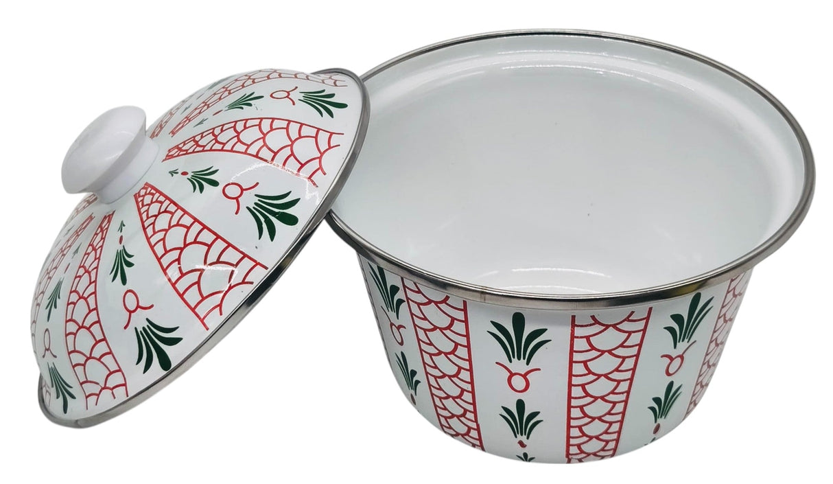 SIMBA Enamel Date Bowl with Lid 18cm, Multicolour - Al Kabayel Discount CentreSIMBA Enamel Date Bowl with Lid 18cm, MulticolourBowlsSIMBAAl Kabayel Discount Centre
