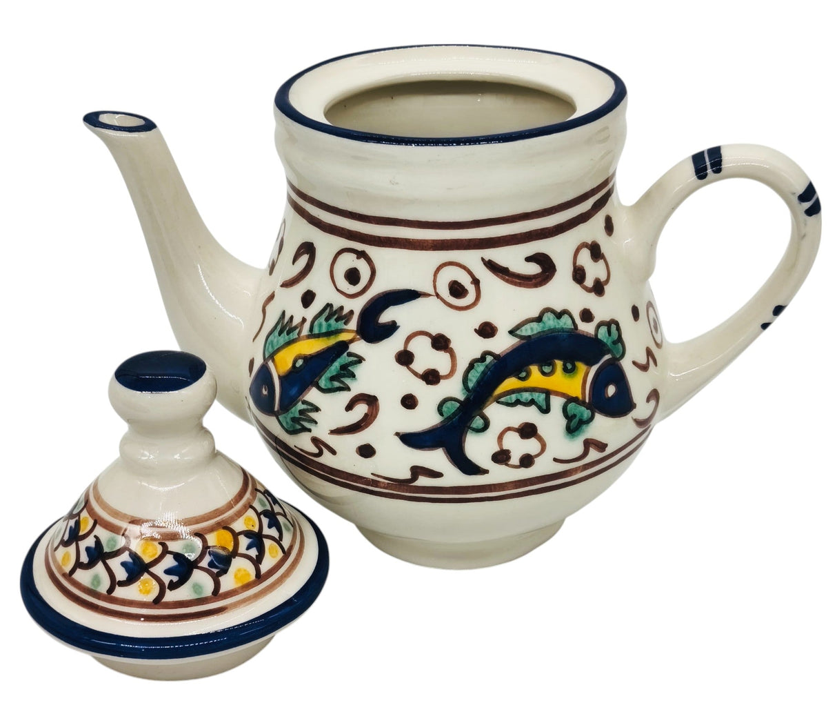 SLAMA Ceramic Coffee Pot 25cm*10cm, Multicolour Fish Design - Al Kabayel Discount CentreSLAMA Ceramic Coffee Pot 25cm*10cm, Multicolour Fish DesignTea/Coffee PotsSLAMAAl Kabayel Discount Centre