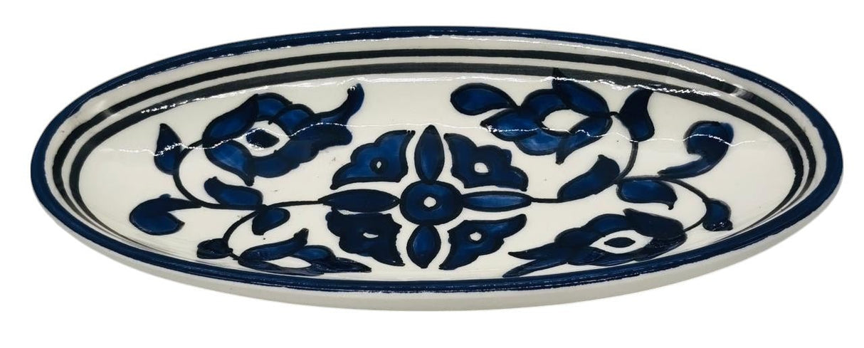 SLAMA Oval Ceramic Plate 20cm, Floral Blue - Al Kabayel Discount CentreSLAMA Oval Ceramic Plate 20cm, Floral BluePlatesSLAMAAl Kabayel Discount Centre