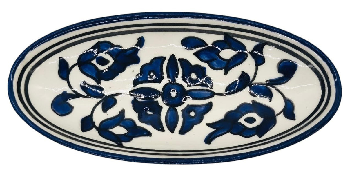 SLAMA Oval Ceramic Plate 20cm, Floral Blue - Al Kabayel Discount CentreSLAMA Oval Ceramic Plate 20cm, Floral BluePlatesSLAMAAl Kabayel Discount Centre
