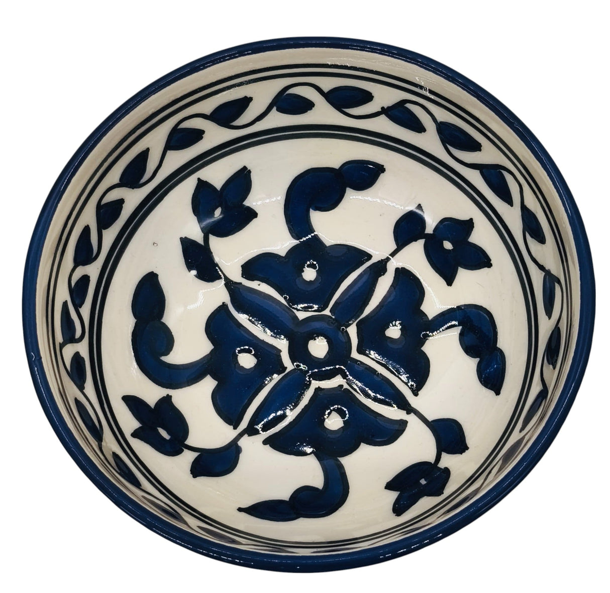 SLAMA Round Ceramic Bowl 13cm, Floral Blue - Al Kabayel Discount CentreSLAMA Round Ceramic Bowl 13cm, Floral BlueBowlsSLAMAAl Kabayel Discount Centre