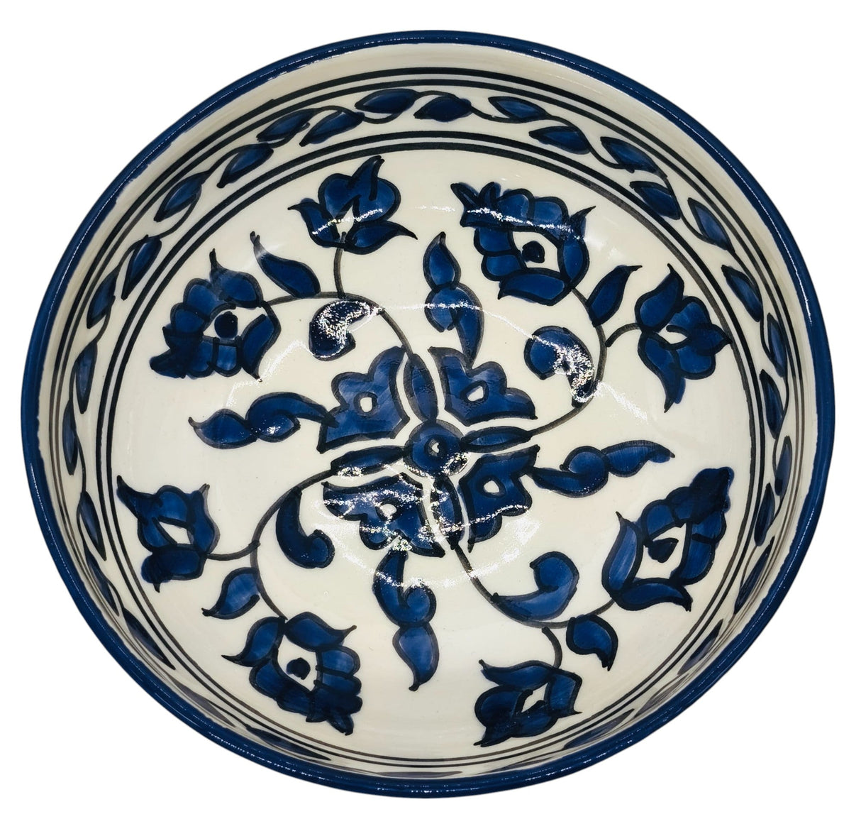 SLAMA Round Ceramic Bowl 19cm, Floral Blue - Al Kabayel Discount CentreSLAMA Round Ceramic Bowl 19cm, Floral BlueBowlsSLAMAAl Kabayel Discount Centre