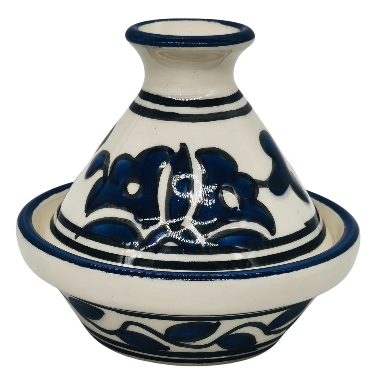 SLAMA Round Ceramic Tajine 8cm, Floral Blue - Al Kabayel Discount CentreSLAMA Round Ceramic Tajine 8cm, Floral BlueCookwareSLAMAAl Kabayel Discount Centre