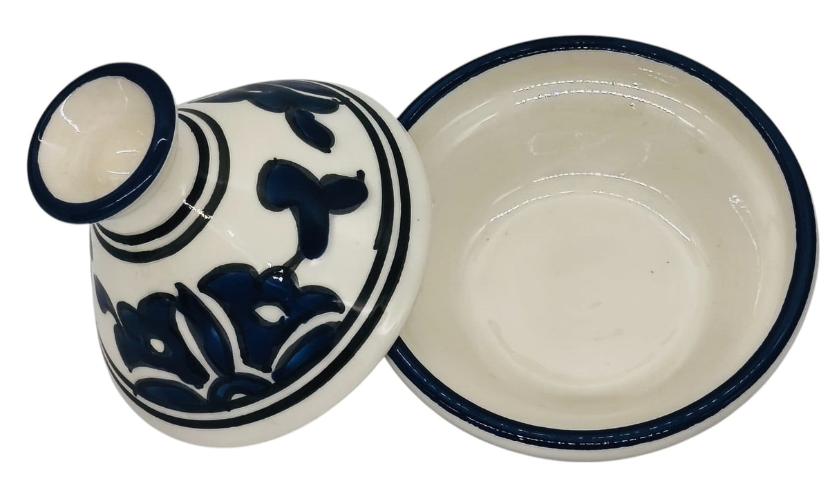 SLAMA Round Ceramic Tajine 8cm, Floral Blue - Al Kabayel Discount CentreSLAMA Round Ceramic Tajine 8cm, Floral BlueCookwareSLAMAAl Kabayel Discount Centre