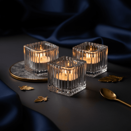Small Clear Glass Candle Holder for Tea Light & Table Decoration – 4cm - Al Kabayel Discount CentreSmall Clear Glass Candle Holder for Tea Light & Table Decoration – 4cmHome Décor AccentsAKDCAl Kabayel Discount Centre