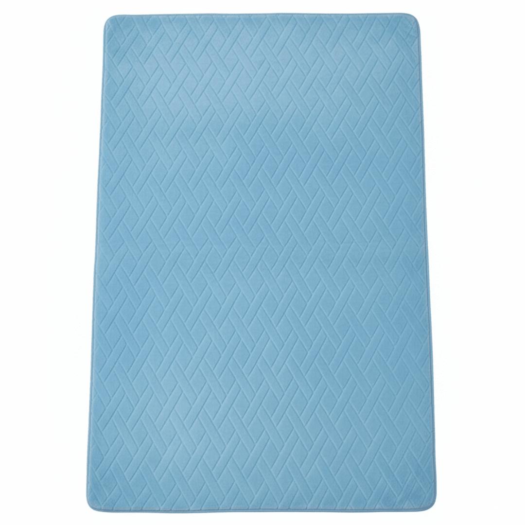 Soft Quilted Floor Mat | Light Blue | 100×150 cm | Anti-Slip Comfort Rug for Living Room, Bedroom & Bathroom - Al Kabayel Discount CentreSoft Quilted Floor Mat | Light Blue | 100×150 cm | Anti-Slip Comfort Rug for Living Room, Bedroom & BathroomDoormatsAKDCAl Kabayel Discount Centre