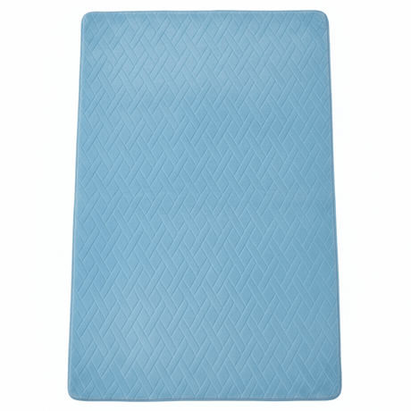 Soft Quilted Floor Mat | Light Blue | 100×150 cm | Anti-Slip Comfort Rug for Living Room, Bedroom & Bathroom - Al Kabayel Discount CentreSoft Quilted Floor Mat | Light Blue | 100×150 cm | Anti-Slip Comfort Rug for Living Room, Bedroom & BathroomDoormatsAKDCAl Kabayel Discount Centre
