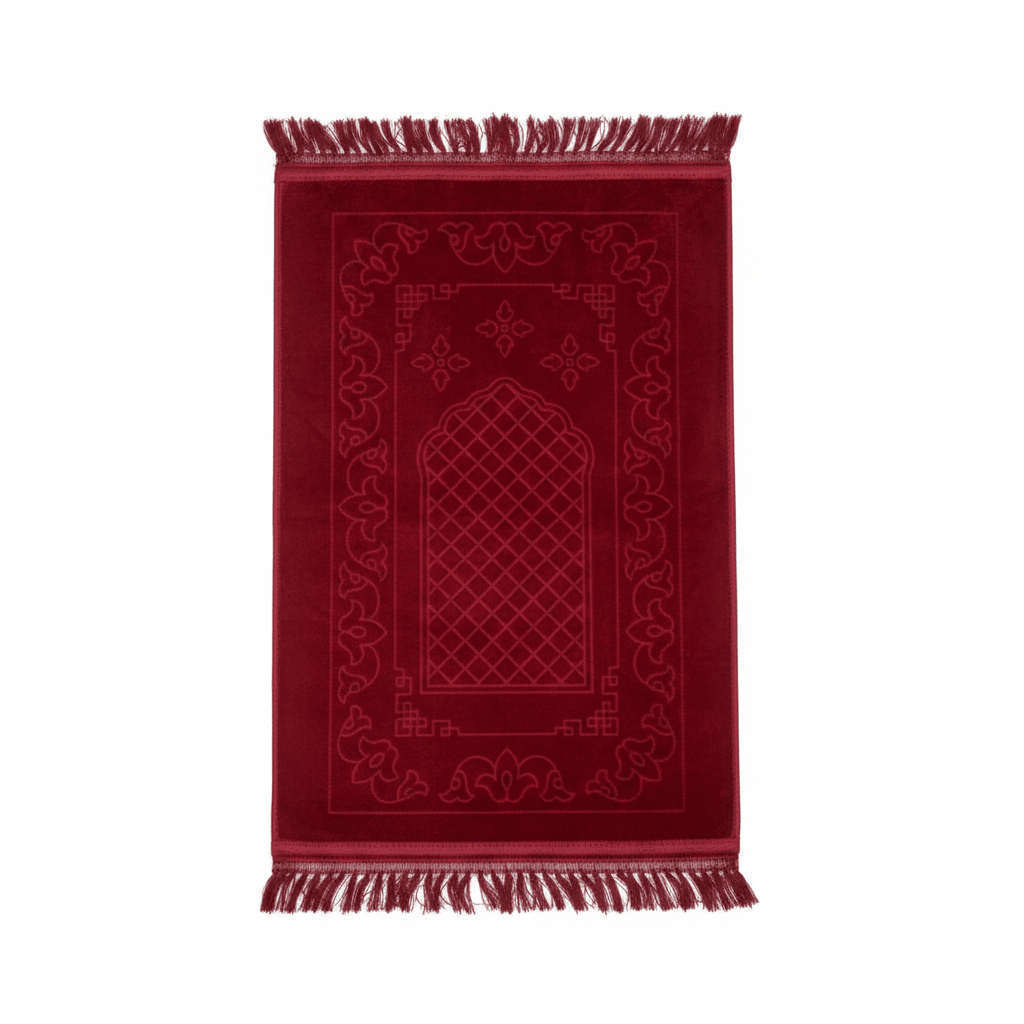 Soft Velvet Prayer Mat - 100 × 65 cm - Brown / Red / Blue - Al Kabayel Discount CentreSoft Velvet Prayer Mat - 100 × 65 cm - Brown / Red / BluePrayer MatsAKDCAl Kabayel Discount Centre