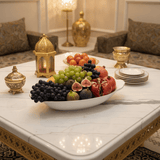 Solecasa Off - White Oval Ceramic Fruit Bowl with Gold Rim - 15.2 Inch - Al Kabayel Discount CentreSolecasa Off - White Oval Ceramic Fruit Bowl with Gold Rim - 15.2 InchBowlsSOLECASAAl Kabayel Discount Centre