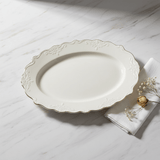Solecasa Off - White Oval Ceramic Serving Plate with Gold Rim - 35 x 25 cm - Al Kabayel Discount CentreSolecasa Off - White Oval Ceramic Serving Plate with Gold Rim - 35 x 25 cmPlatesSOLECASAAl Kabayel Discount Centre