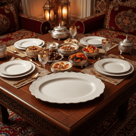 Solecasa Off - White Oval Ceramic Serving Plate with Gold Rim - 35 x 25 cm - Al Kabayel Discount CentreSolecasa Off - White Oval Ceramic Serving Plate with Gold Rim - 35 x 25 cmPlatesSOLECASAAl Kabayel Discount Centre