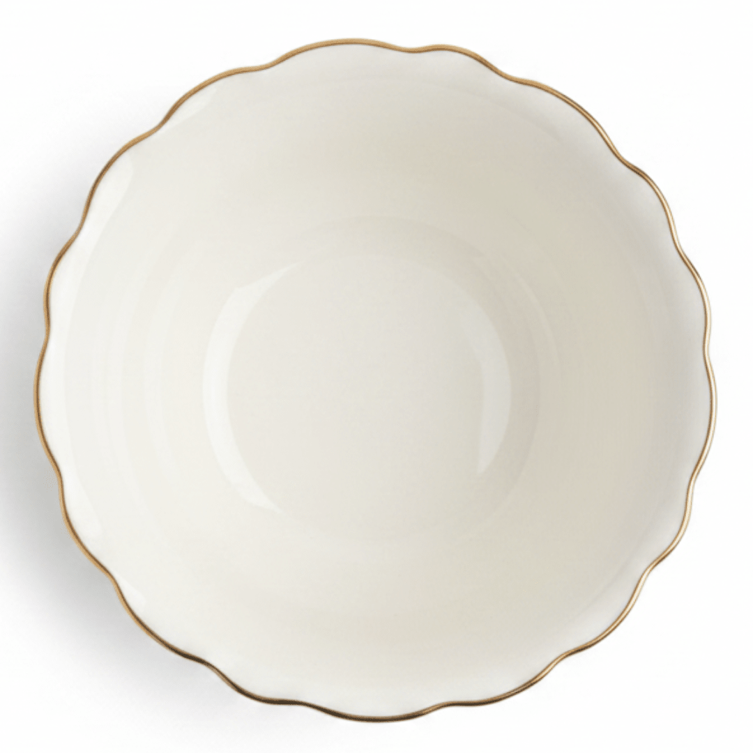 Solecasa Off - White Round Ceramic Bowl with Gold Rim - 4.15 Inch - Al Kabayel Discount CentreSolecasa Off - White Round Ceramic Bowl with Gold Rim - 4.15 InchBowlsSOLECASAAl Kabayel Discount Centre