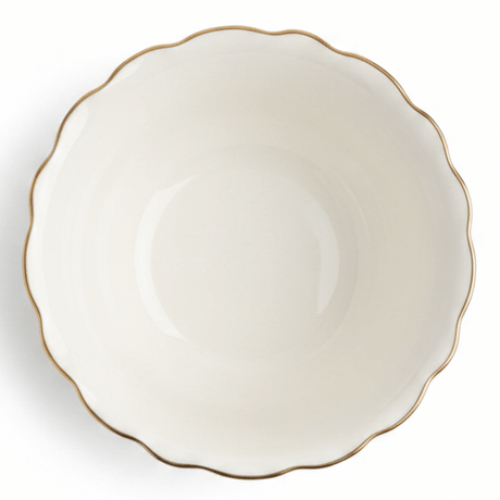 Solecasa Off - White Round Ceramic Bowl with Gold Rim - 4.15 Inch - Al Kabayel Discount CentreSolecasa Off - White Round Ceramic Bowl with Gold Rim - 4.15 InchBowlsSOLECASAAl Kabayel Discount Centre