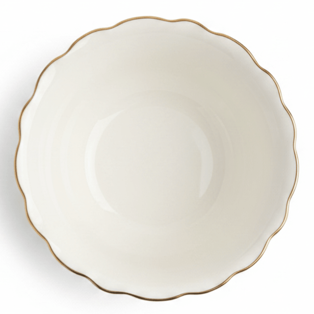 Solecasa Off - White Round Ceramic Bowl with Gold Rim - 4.15 Inch - Al Kabayel Discount CentreSolecasa Off - White Round Ceramic Bowl with Gold Rim - 4.15 InchBowlsSOLECASAAl Kabayel Discount Centre