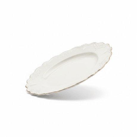 Solecasa Off - White Round Ceramic Dessert Plate with Gold Rim - 8.5 Inch - Al Kabayel Discount CentreSolecasa Off - White Round Ceramic Dessert Plate with Gold Rim - 8.5 InchPlatesSOLECASAAl Kabayel Discount Centre