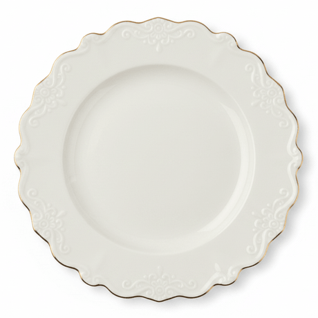Solecasa Off - White Round Ceramic Dinner Plate with Gold Rim - 10.5 Inch - Al Kabayel Discount CentreSolecasa Off - White Round Ceramic Dinner Plate with Gold Rim - 10.5 InchPlatesSOLECASAAl Kabayel Discount Centre