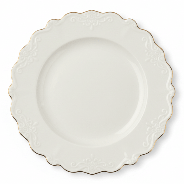 Solecasa Off - White Round Ceramic Dinner Plate with Gold Rim - 10.5 Inch - Al Kabayel Discount CentreSolecasa Off - White Round Ceramic Dinner Plate with Gold Rim - 10.5 InchPlatesSOLECASAAl Kabayel Discount Centre