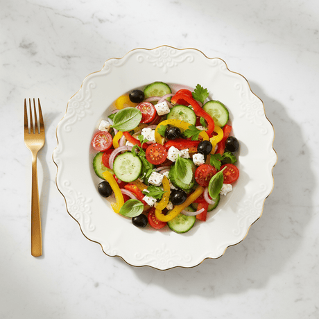Solecasa Off - White Round Ceramic Dinner Plate with Gold Rim - 10.5 Inch - Al Kabayel Discount CentreSolecasa Off - White Round Ceramic Dinner Plate with Gold Rim - 10.5 InchPlatesSOLECASAAl Kabayel Discount Centre