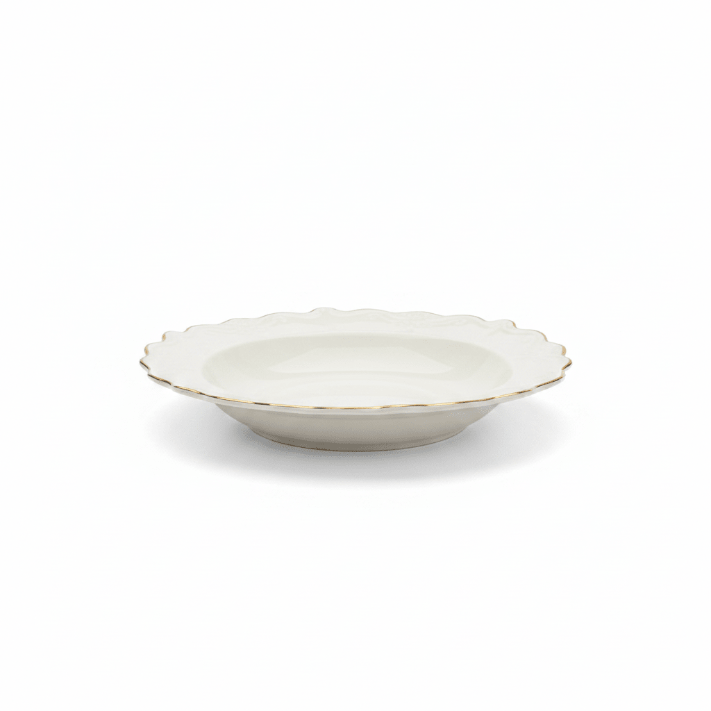 Solecasa Off - White Round Ceramic Plate with Gold Rim - 8.5 Inch - Al Kabayel Discount CentreSolecasa Off - White Round Ceramic Plate with Gold Rim - 8.5 InchPlatesSOLECASAAl Kabayel Discount Centre