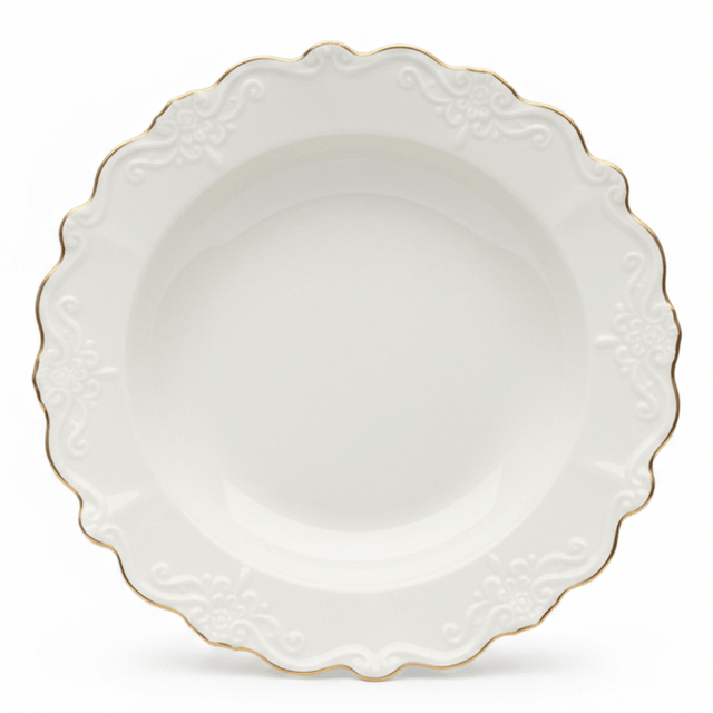 Solecasa Off - White Round Ceramic Plate with Gold Rim - 8.5 Inch - Al Kabayel Discount CentreSolecasa Off - White Round Ceramic Plate with Gold Rim - 8.5 InchPlatesSOLECASAAl Kabayel Discount Centre