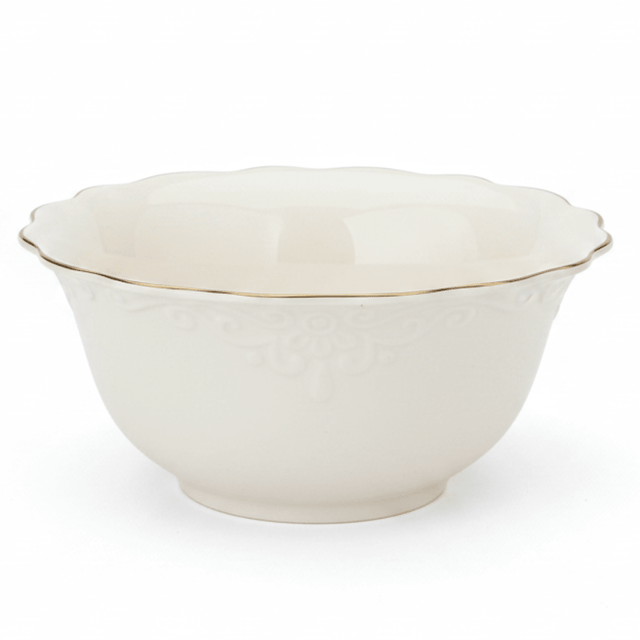 Solecasa Off - White Round Ceramic Salad Bowl with Gold Rim - 7.9 Inch - Al Kabayel Discount CentreSolecasa Off - White Round Ceramic Salad Bowl with Gold Rim - 7.9 InchBowlsSOLECASAAl Kabayel Discount Centre