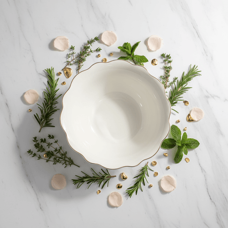 Solecasa Off - White Round Ceramic Salad Bowl with Gold Rim - 7.9 Inch - Al Kabayel Discount CentreSolecasa Off - White Round Ceramic Salad Bowl with Gold Rim - 7.9 InchBowlsSOLECASAAl Kabayel Discount Centre