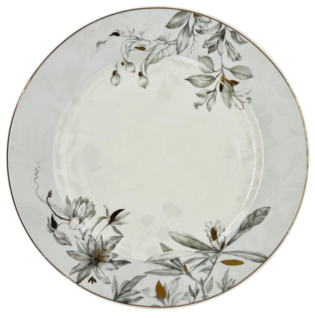 Solecasa Porcelain Dinner Plate 10.75", White - Grey Floral Designs - Al Kabayel Discount CentreSolecasa Porcelain Dinner Plate 10.75", White - Grey Floral DesignsPlatesSOLECASAAl Kabayel Discount Centre