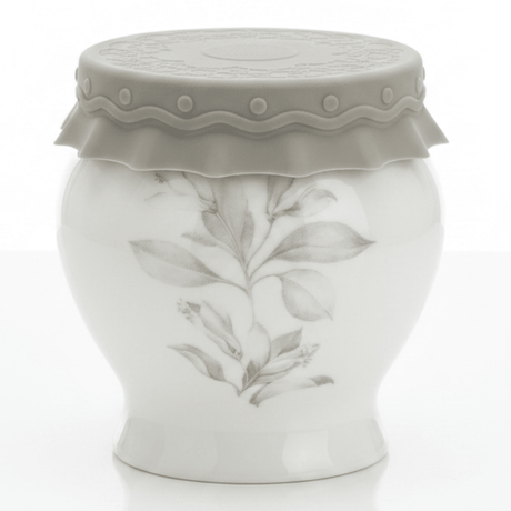 Solecasa White Ceramic Honey Jar with Floral Design & Grey Silicone Lid | 300ml - Al Kabayel Discount CentreSolecasa White Ceramic Honey Jar with Floral Design & Grey Silicone Lid | 300mlJars & Food SaversSOLECASAAl Kabayel Discount Centre