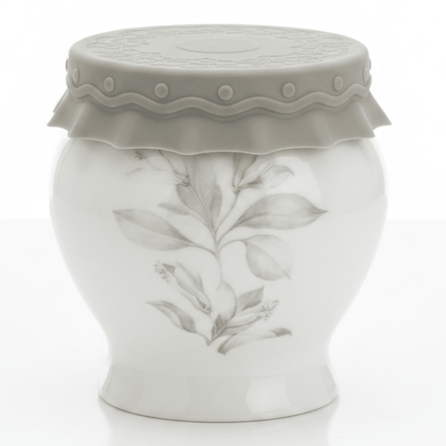 Solecasa White Ceramic Honey Jar with Floral Design & Grey Silicone Lid | 300ml - Al Kabayel Discount CentreSolecasa White Ceramic Honey Jar with Floral Design & Grey Silicone Lid | 300mlJars & Food SaversSOLECASAAl Kabayel Discount Centre