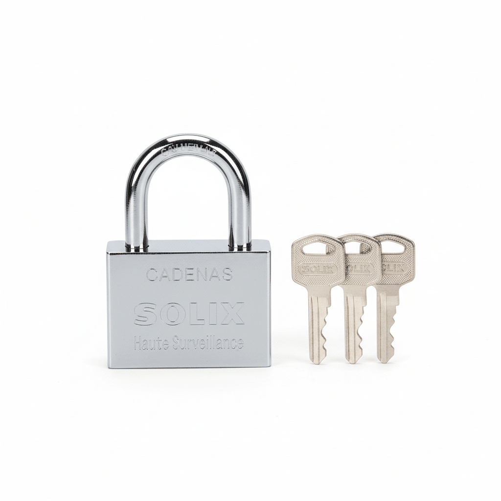 SOLIX Haute Surveillance 60mm Heavy - Duty Padlock – Set of 3 Keys - Al Kabayel Discount CentreSOLIX Haute Surveillance 60mm Heavy - Duty Padlock – Set of 3 KeysToolsSOLIXAl Kabayel Discount Centre