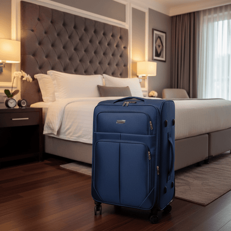Sonada Navy Blue Polyester Trolley Bag – 28 Inch | 8 Spinner Wheels | - Al Kabayel Discount CentreSonada Navy Blue Polyester Trolley Bag – 28 Inch | 8 Spinner Wheels |Cabin LuggageSONADAAl Kabayel Discount Centre