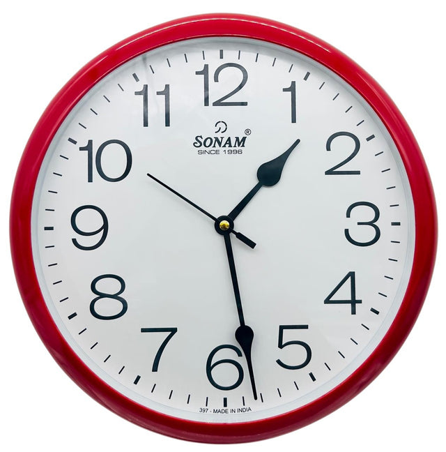 SONAM Round Analog Wall Clock 26.5cm, Red, 397 CLASSY - Al Kabayel Discount CentreSONAM Round Analog Wall Clock 26.5cm, Red, 397 CLASSYWall ClocksSONAMAl Kabayel Discount Centre