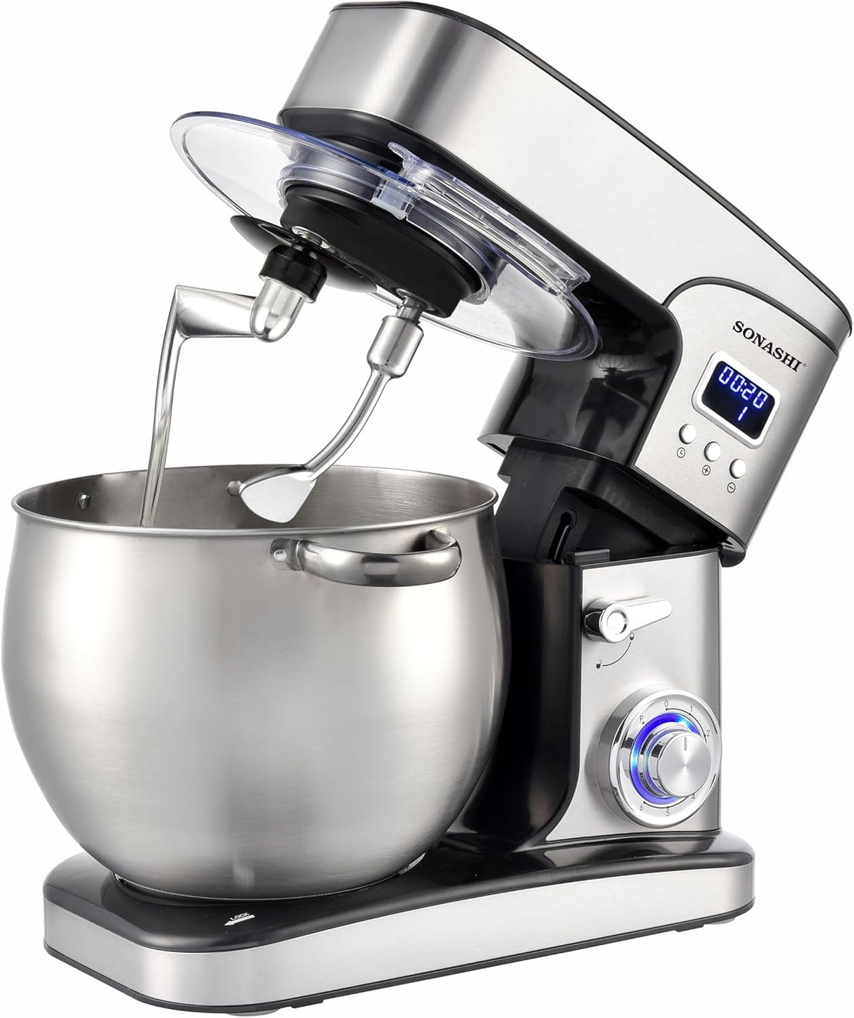 Sonashi 12L Stand Mixer – 6 - Speed with Pulse & LED Display | Stainless Steel Bowl, Splash Guard | Whisk, Dough Hook & Beater | 2000W Powerful Copper Motor | SMX - 147 - Al Kabayel Discount CentreSonashi 12L Stand Mixer – 6 - Speed with Pulse & LED Display | Stainless Steel Bowl, Splash Guard | Whisk, Dough Hook & Beater | 2000W Powerful Copper Motor | SMX - 147Blenders, Mixers & Food ProcessorsSONASHIAl Kabayel Discount Centre