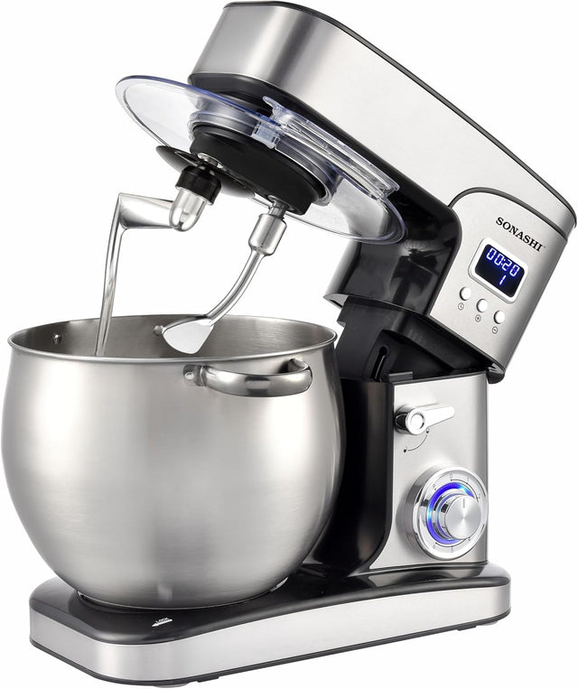 Sonashi 12L Stand Mixer – 6 - Speed with Pulse & LED Display | Stainless Steel Bowl, Splash Guard | Whisk, Dough Hook & Beater | 2000W Powerful Copper Motor | SMX - 147 - Al Kabayel Discount CentreSonashi 12L Stand Mixer – 6 - Speed with Pulse & LED Display | Stainless Steel Bowl, Splash Guard | Whisk, Dough Hook & Beater | 2000W Powerful Copper Motor | SMX - 147Blenders, Mixers & Food ProcessorsSONASHIAl Kabayel Discount Centre
