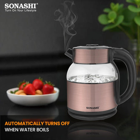 Sonashi 1.8L Cordless Kettle with Boil - Dry Protection, 360° Rotation with Concealed Heating Element, Auto Off When Water Boils with Light Indicator, Kettle for Tea, Water, Noodles, 1500W SKT - 1812 - Al Kabayel Discount CentreSonashi 1.8L Cordless Kettle with Boil - Dry Protection, 360° Rotation with Concealed Heating Element, Auto Off When Water Boils with Light Indicator, Kettle for Tea, Water, Noodles, 1500W SKT - 1812Electric KettlesSONASHIAl Kabayel Discount Centre