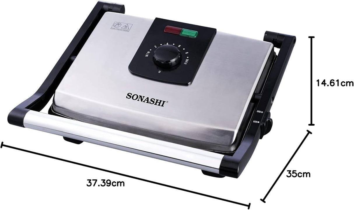 Sonashi 2000W Contact Grill SGT - 854 – 4 Slice Press Grill & Sandwich Maker with Dual Indicator, Temperature Control, Removable Drip Tray | Kitchen Appliance - Al Kabayel Discount CentreSonashi 2000W Contact Grill SGT - 854 – 4 Slice Press Grill & Sandwich Maker with Dual Indicator, Temperature Control, Removable Drip Tray | Kitchen ApplianceElectric Griddles & GrillsSONASHIAl Kabayel Discount Centre