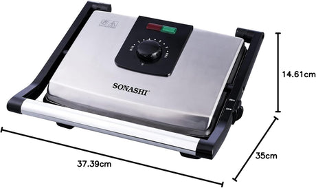 Sonashi 2000W Contact Grill SGT - 854 – 4 Slice Press Grill & Sandwich Maker with Dual Indicator, Temperature Control, Removable Drip Tray | Kitchen Appliance - Al Kabayel Discount CentreSonashi 2000W Contact Grill SGT - 854 – 4 Slice Press Grill & Sandwich Maker with Dual Indicator, Temperature Control, Removable Drip Tray | Kitchen ApplianceElectric Griddles & GrillsSONASHIAl Kabayel Discount Centre