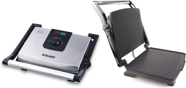 Sonashi 2000W Contact Grill SGT - 854 – 4 Slice Press Grill & Sandwich Maker with Dual Indicator, Temperature Control, Removable Drip Tray | Kitchen Appliance - Al Kabayel Discount CentreSonashi 2000W Contact Grill SGT - 854 – 4 Slice Press Grill & Sandwich Maker with Dual Indicator, Temperature Control, Removable Drip Tray | Kitchen ApplianceElectric Griddles & GrillsSONASHIAl Kabayel Discount Centre