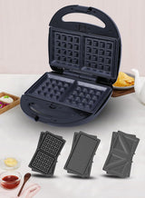 Sonashi 3 - in - 1 Multi Snack Maker 232mm*220mm*96mm, Detachable Sandwich, Grill, Waffle Making Plates with Bakelite Coating - SSM - 861N - Al Kabayel Discount CentreSonashi 3 - in - 1 Multi Snack Maker 232mm*220mm*96mm, Detachable Sandwich, Grill, Waffle Making Plates with Bakelite Coating - SSM - 861NFood & Drink AppliancesSONASHIAl Kabayel Discount Centre