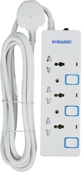 SONASHI 3 Way Extension Socket, 3M Cable SES - 803 White - Al Kabayel Discount CentreSONASHI 3 Way Extension Socket, 3M Cable SES - 803 WhiteCords & AdaptersSONASHIAl Kabayel Discount Centre