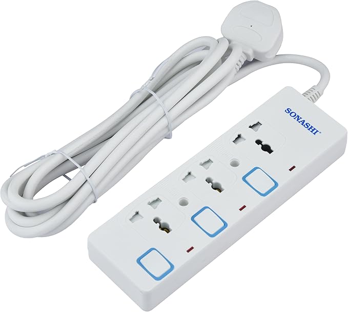 SONASHI 3 Way Extension Socket, 3M Cable SES - 803 White - Al Kabayel Discount CentreSONASHI 3 Way Extension Socket, 3M Cable SES - 803 WhiteCords & AdaptersSONASHIAl Kabayel Discount Centre