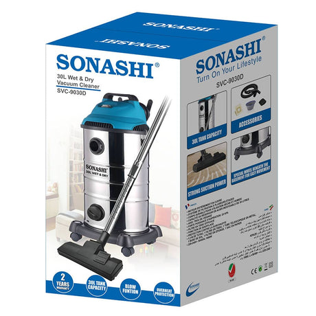SONASHI 30L Wet and Dry Vaccum Cleaner - SVC9030D - Al Kabayel Discount CentreSONASHI 30L Wet and Dry Vaccum Cleaner - SVC9030DVacuum CleanersSONASHIAl Kabayel Discount Centre