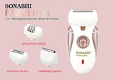 SONASHI 4 in 1 Rechargeable Epilator/Shaver, Trimmer & Callus Remover - SLD - 824 - Al Kabayel Discount CentreSONASHI 4 in 1 Rechargeable Epilator/Shaver, Trimmer & Callus Remover - SLD - 824Personal Care & Styling ToolsSONASHIAl Kabayel Discount Centre